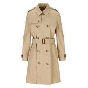 Burberry Tan Trench Coat with Belt and Epaulettes